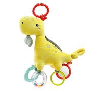 Fehn dino de actividades - juguete para desarrollar la motricidad para cochecitos, cunas y sillas de bebé - para morder, agarrar y hacer ruido - Para bebés y niños pequeños a partir de 0 meses
