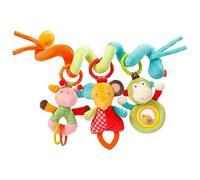 Fehn Espiral de actividades Safari - espiral de tela con colgantes de animales que estimula el sentido del tacto y la motricidad fina, para usar en casa y fuera de ella - para bebés y niños pequeños