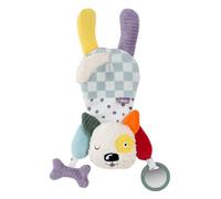 Fehn Juguete de Actividades Perro Dotty - para Colgar | Con elementos para agarrar y sonidos, de algodón - juguete educativo para bebés desde el nacimiento