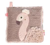Fehn Kirschkernkissen Flamingo - Kuschelkissen mit entnehmbarem Wärme-/ Kältesäckchen für Babys und Kleinkinder