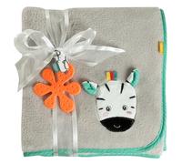 Fehn Kuscheldecke Zebra - Kuschelige Schmusedecke für zuhause und unterwegs - zum Kuscheln, als Krabbelunterlage, Schnuffeltuch oder Zudecke - für Babys und Kleinkinder ab 0+ Monaten