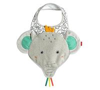 Fehn Lätzchen Baby Sabberlatz Elefant - weiches Halstuch mit Tiermotiv - Baby Dreieckstuch mit angenehmen Tragekomfort und Klettverschluss - Spucktuch für Babys und Kleinkinder ab 0+ Monaten
