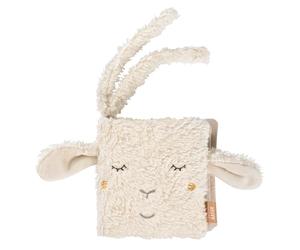 Fehn libro de tela oveja NATUR - Libro ilustrado con algodón de cultivo ecológico - el libro crepitante estimula los sentidos y la motricidad - para casa y para llevar - para bebés desde el nacimiento