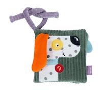 Fehn Libro de Tela Perro Dotty - Libro sensorial para agarrar | 8 páginas con funciones para tocar y descubrir, de algodón - ideal en casa y de viaje