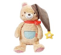 Fehn Osito con luz nocturna, Peluche con bordado "que brilla en la oscuridad", Ayuda para dormir como lámpara de cabecera, luz de lactancia, lámpara de noche y lámpara de cama, Para bebés y niños