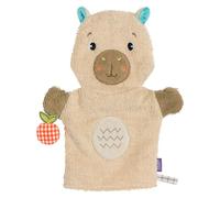 Fehn Manopla de baño Capybara Clara - Toallita de bebé con estampado de animales