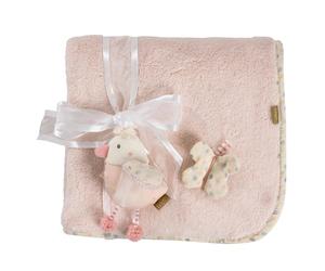 Fehn Manta de Peluche Pájaro - para acurrucarse, como Alfombra para Gatear, pañuelo de Peluche o Manta para casa y para Llevar de Viaje