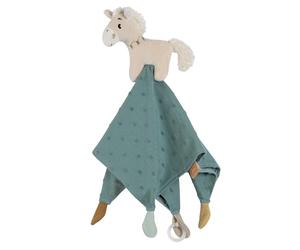 Fehn - Manta para bebés con juguete de caballo - Paño para chupete para recién nacidos - Ayuda para dormir y peluche con sujeción para chupete hecho de algodón - Manta desde 0+ meses