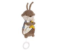 Fehn Mini caja de música Nutria Theo - Peluche para bebés | Caja de música de cuerda con melodía Canción de cuna de Brahms - calma al bebé desde el nacimiento