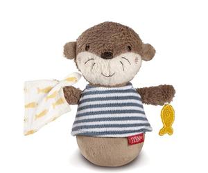 Fehn Mini listado Nutria, Divertido Juguete de motricidad para agarrar, Tocar, Sentir y Dar codazos, Hombre de pie para bebés y niños pequeños a Partir de 0 Meses