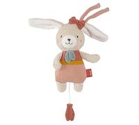 Fehn mini caja de música conejito NATUR, peluche y ayuda para dormir con algodón (orgánico), melodía "Canción de cuna de Mozart", juguete para llevar y en casa, para bebés y niños pequeños