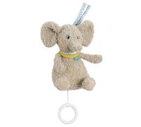 Fehn Minicaja de música de elefante - Ayuda a dormir y peluche - Caja de música de cuerda con melodía suave "¿Sabes cuántas estrellas están de pie", para bebés y niños pequeños a partir de 0 meses