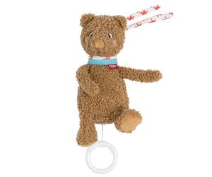 Fehn Minicaja de música de Oso - Peluche y Ayuda a Dormir - Caja de música con melodía Suave Brahms Cunnan Calma en Cualquier situación - Juguete para bebés y niños pequeños a Partir de 0 Meses