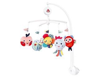 Fehn Música móvil COLOR Friends - Mobile a carica con melodia Ensueño y figuras para tranquilizar y entretener - con fijación a la cama para bebés de 0 a 5 meses