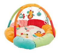 Fehn Nido 3D Safari - Arco suave para bebés | 5 juguetes extraíbles estimulan agarre, vista y oído - para jugar tumbado y gatear desde el nacimiento