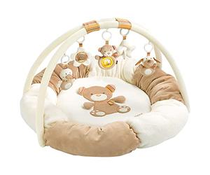 Fehn nido de actividades 3D arco de juegos Rainbow - Manta de juego para bebés redondo con 5 juguetes extraíbles para agarrar - para bebés y niños a partir de 0 meses - como regalo por el nacimiento