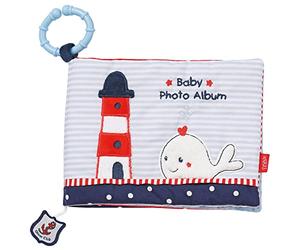 Fehn Ocean Club 078688 - Álbum de fotos de tela, para descubrir, explorar y sentir, para recordar de forma divertida las caras y aprender los nombres, para bebés y niños pequeños a partir de 0 meses.