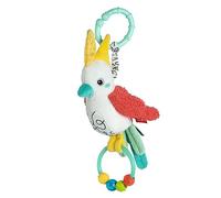 Fehn Pájaro cantarín - Juguete para colgar | Con aro de cuentas para agarrar, sonido de pájaro y anilla C para colgar - desde el nacimiento
