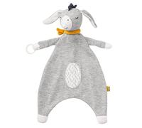 Fehn pañuelo de peluche burro NATUR - Compañero de juegos y peluche de algodón de cultivo ecológico - Con sujeción para chupete para bebés y niños pequeños a partir de 0+ meses