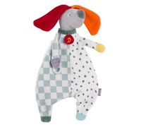 Fehn pañuelo de Peluche Perro Natur - Compañero de Juegos y Peluche de algodón de Cultivo ecológico - con sujeción para Chupete para bebés y niños pequeños a Partir de 0+ Meses