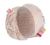 Fehn Pelota con sonajero flamenco, pelota de actividades con mezcla de materiales y sonajero para lanzar, agarrar y rodar, estimula la motricidad, para bebés y niños pequeños desde 0 meses