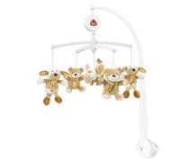 Fehn Rainbow 160741 Móvil musical, caja móvil con simpáticos ositos para escuchar y maravillarse, melodía "Guter Mond", para colocar en la cama, para bebés de 0 a 5 meses, 65 cm, diámetro de 40 cm