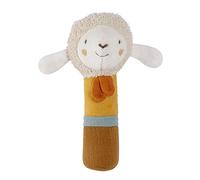 Fehn Sonajero de mano Oveja NATUR - Juguete para desarrollar la motricidad con sonajero de algodón de cultivo ecológico - Fomenta el aprendizaje temprano de forma lúdica - para bebés y niños pequeños
