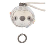 Fehn Caja de música con perezoso, peluche y ayuda para dormir: caja de música con cuerda y suave melodía 'Canción de cuna de Brahms', reconforta en cualquier situación, para bebés desde 0 meses