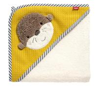 Fehn Toalla de baño con Capucha Nutria, Poncho de baño de Rizo con Capucha y simpático Motivo de Nutria, Toalla de baño Absorbente y Suave para bebés y niños pequeños a Partir de 0 Meses