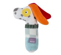 Fehn varilla sonajero perro NATUR - Juguete de motricidad con sonajero y algodón de cultivo ecológico - juguete para bebés que fomenta el aprendizaje temprano - para bebés y niños pequeños de 0+ meses