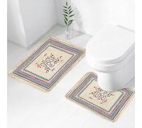 FEHWI Alfombra Baño 2 Piezas,Alfombrilla Antideslizante y Secado Rápido Lavable,Alfombrilla para Bañera,Baño,Ducha,WC,Sigue Tus sueños en la Tribu, Sueños - Patrones inspiradores, límites y Mensajes