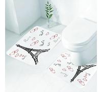 FEHWI Alfombra Baño 2 Piezas,Alfombrilla Antideslizante y Secado Rápido Lavable,Alfombrilla para Bañera,Baño,Ducha,WC,París Conjunto Torre Eiffel, Eiffel París Siempre es una Buena Idea Lugares turí