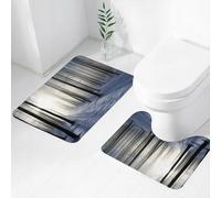 FEHWI Alfombra Baño 2 Piezas,Alfombrilla Antideslizante y Secado Rápido Lavable,Alfombrilla para Bañera,Baño,Ducha,WC,El Encantador Bosque en Invierno, el Sol Brilla Desde el Suelo Entre la Nieve, p