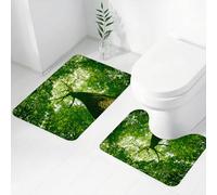 FEHWI Alfombra Baño 2 Piezas,Alfombrilla Antideslizante y Secado Rápido Lavable,Alfombrilla para Bañera,Baño,Ducha,WC,Bosque, Vista de árboles Viejos y Altos con Ramas en la Copa bajo los Rayos del