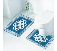 FEHWI Alfombra Baño 2 Piezas,Alfombrilla Antideslizante y Secado Rápido Lavable,Alfombrilla para Bañera,Baño,Ducha,WC,Amuleto histórico con Marco y Borde, símbolo de Buena Fortuna, Nudo de Amor irla