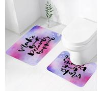 FEHWI Alfombra Baño 2 Piezas,Alfombrilla Antideslizante y Secado Rápido Lavable,Alfombrilla para Bañera,Baño,Ducha,WC,Cita, Deja Que Tus sueños se Hagan Realidad. Frases motivacionales sobre alcanza