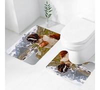 FEHWI Alfombra Baño 2 Piezas,Alfombrilla Antideslizante y Secado Rápido Lavable,Alfombrilla para Bañera,Baño,Ducha,WC,El Perro y Las montañas Son Dos Hermosos Regalos Que Dios Nos DIO.