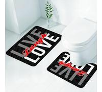 FEHWI Alfombra Baño 2 Piezas,Alfombrilla Antideslizante y Secado Rápido Lavable,Alfombrilla para Bañera,Baño,Ducha,WC,Vive, ríe, ama, Diferentes Palabras de sabiduría de la época Victoriana Antigua