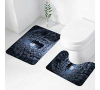 FEHWI Alfombra Baño 2 Piezas,Alfombrilla Antideslizante y Secado Rápido Lavable,Alfombrilla para Bañera,Baño,Ducha,WC,Cueva gótica Oscura con la luz de la Luna Llena al Norte