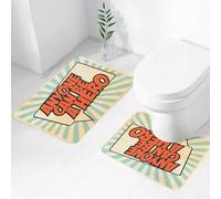 FEHWI Alfombra Baño 2 Piezas,Alfombrilla Antideslizante y Secado Rápido Lavable,Alfombrilla para Bañera,Baño,Ducha,WC,Cita, Mensaje con Bocadillo de diálogo Estilo Pop Art. Todos Pueden ser héroes.