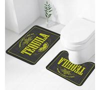FEHWI Alfombra Baño 2 Piezas,Alfombrilla Antideslizante y Secado Rápido Lavable,Alfombrilla para Bañera,Baño,Ducha,WC,Tequila, Tequila, envase de Tequila, Cartel Promocional de Tequila, Publicidad a