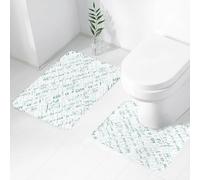FEHWI Alfombra Baño 2 Piezas,Alfombrilla Antideslizante y Secado Rápido Lavable,Alfombrilla para Bañera,Baño,Ducha,WC,Papel Tapiz de matemáticas sin Costuras sobre Fondo Blanco
