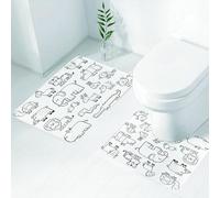 FEHWI Alfombra Baño 2 Piezas,Alfombrilla Antideslizante y Secado Rápido Lavable,Alfombrilla para Bañera,Baño,Ducha,WC,Guardería, Animales Salvajes en Estilo Libro para Colorear de Safari Africano Vi