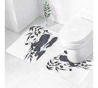 FEHWI Alfombra Baño 2 Piezas,Alfombrilla Antideslizante y Secado Rápido Lavable,Alfombrilla para Bañera,Baño,Ducha,WC,Panda, Oso Panda Gigante Sentado en el zoológico. Pintura Tradicional China. Ima