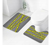 FEHWI Alfombra Baño 2 Piezas,Alfombrilla Antideslizante y Secado Rápido Lavable,Alfombrilla para Bañera,Baño,Ducha,WC,Decoración policial, investigación de la Escena del Crimen, no Pasar envolturas