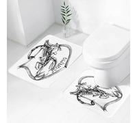 FEHWI Alfombra Baño 2 Piezas,Alfombrilla Antideslizante y Secado Rápido Lavable,Alfombrilla para Bañera,Baño,Ducha,WC,Heráldica del escorpión, Signo Zodiacal de Escorpio