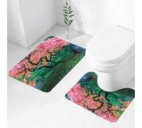 FEHWI Alfombra Baño 2 Piezas,Alfombrilla Antideslizante y Secado Rápido Lavable,Alfombrilla para Bañera,Baño,Ducha,WC,Viejo Arce de Hojas Rojas de Encaje en un jardín japonés de Portland, Oregón, du