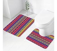 FEHWI Alfombra Baño 2 Piezas,Alfombrilla Antideslizante y Secado Rápido Lavable,Alfombrilla para Bañera,Baño,Ducha,WC,Modos de motivación de Carrera vívidos y Modos desérticos: Sol, Cactus y Lagarto