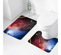 FEHWI Alfombra Baño 2 Piezas,Alfombrilla Antideslizante y Secado Rápido Lavable,Alfombrilla para Bañera,Baño,Ducha,WC,Escena del Crimen, Balas de la Escena del homicidio, marcadores de evidencia de