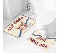 FEHWI Alfombra Baño 2 Piezas,Alfombrilla Antideslizante y Secado Rápido Lavable,Alfombrilla para Bañera,Baño,Ducha,WC,Entradas de Cine, Palomitas Frescas y deliciosas y público